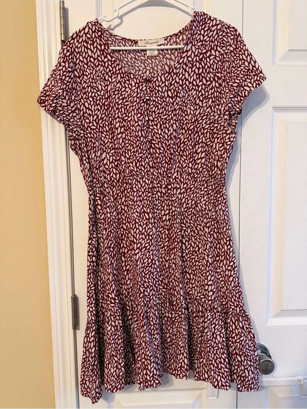 Passport Maroon and White Mini Dress
